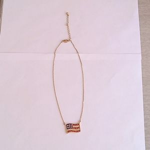 Avon American flag necklace with original box